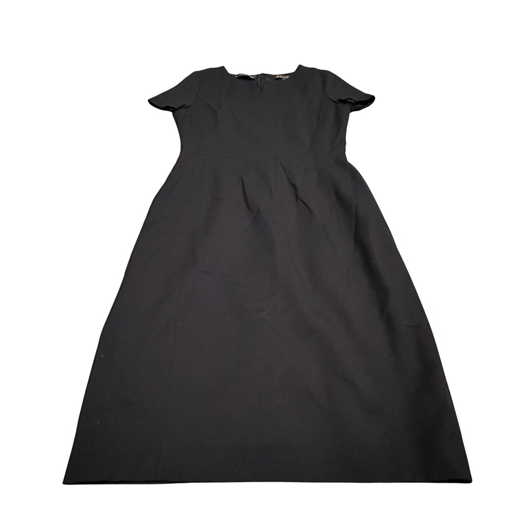Brooks Brothers Navy Blue Italian Wool Sheath‎ Dress 4P Short Sleeve Workwear